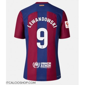 Barcelona Robert Lewandowski #9 Prima Maglia 2023-24 Manica Corta